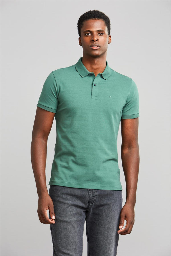 Polo Manga Curta Premium Malha Slim Fit - Verde