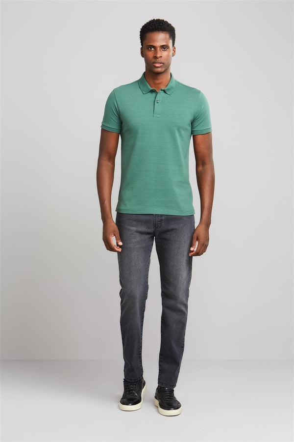 Polo Manga Curta Premium Malha Slim Fit - Verde