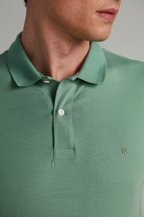 Polo Manga Curta Premium Malha Slim Fit - Verde