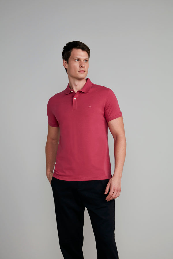 Camisa Polo Básica Malha Premium Slim Fit - Roxo