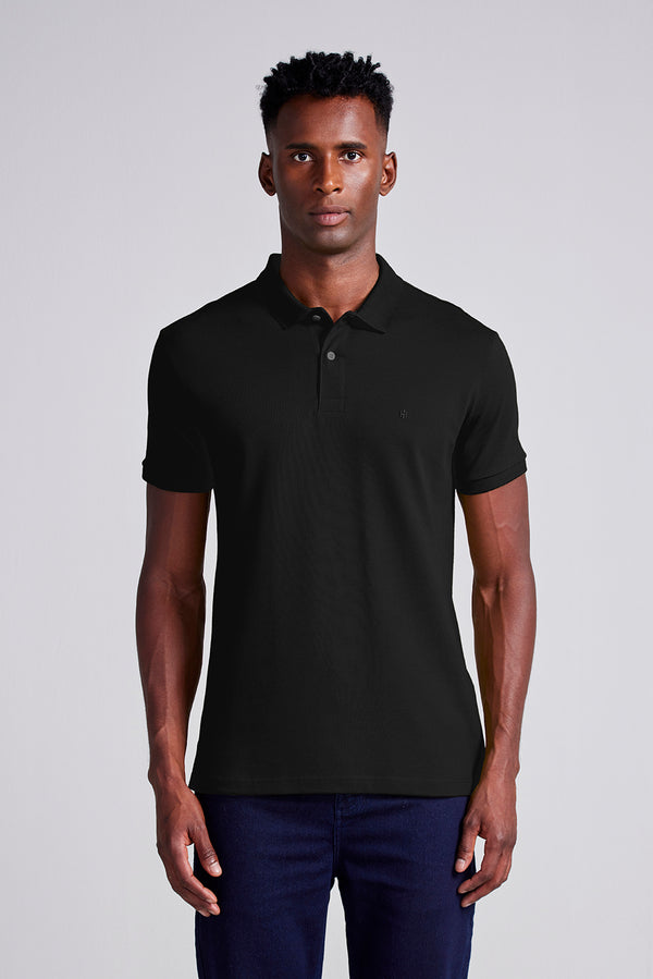 Camisa Polo Piquet Premium Slim Fit - Preto