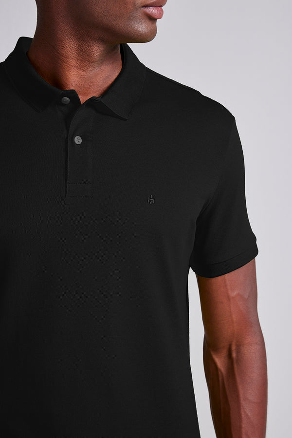 Camisa Polo Piquet Premium Slim Fit - Preto