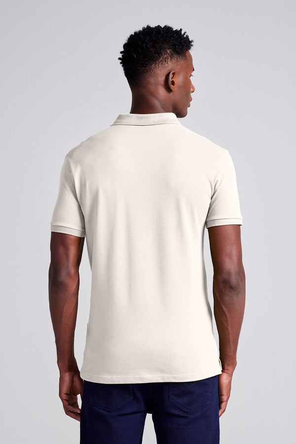 Camisa Polo Piquet Premium Slim Fit - Bege