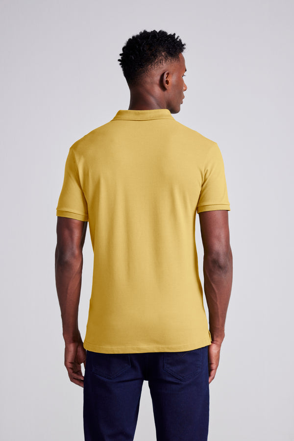 Camisa Polo Piquet Premium Slim Fit - Amarelo