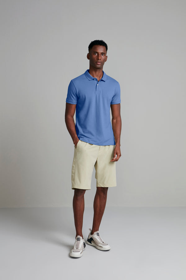 Camisa Polo Piquet Premium Slim Fit - Azul