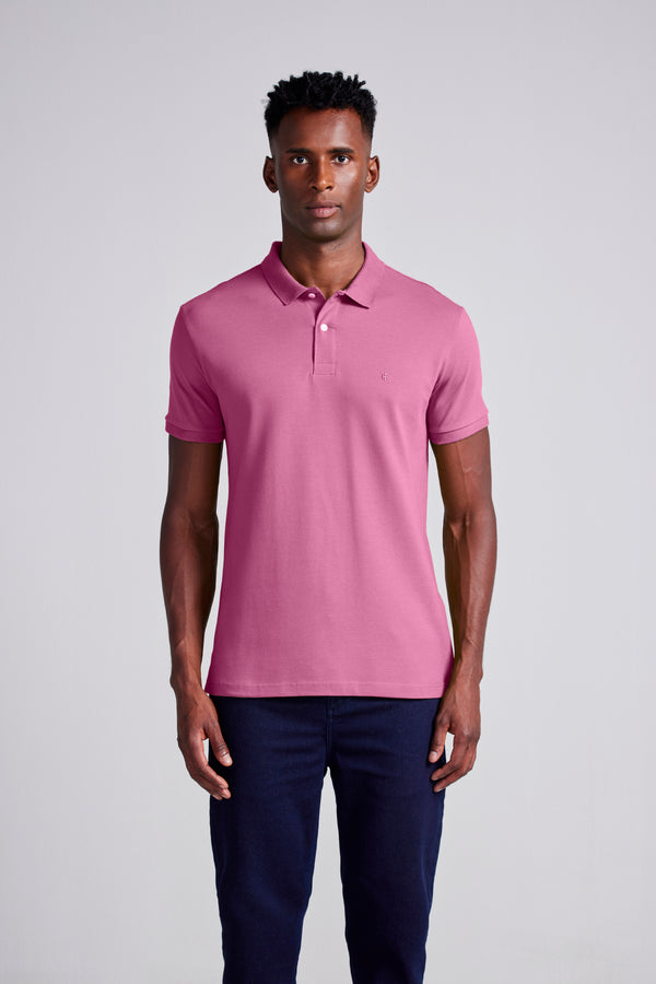 Camisa Polo Piquet Premium Slim Fit - Rosa