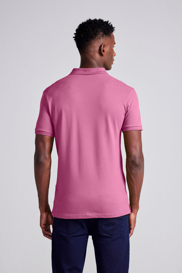 Camisa Polo Piquet Premium Slim Fit - Rosa