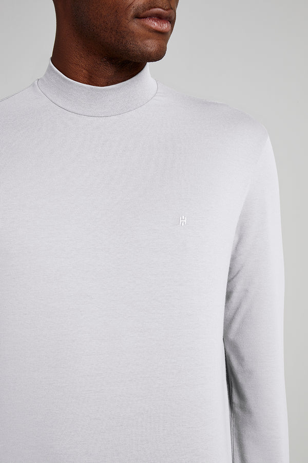 Camiseta Manga Longa Malha Slim Fit - Branco