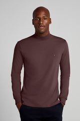 Camiseta Manga Longa Malha Slim Fit - Marrom