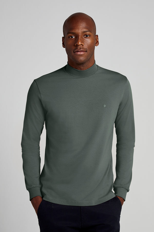 Camiseta Manga Longa Malha Slim Fit - Verde