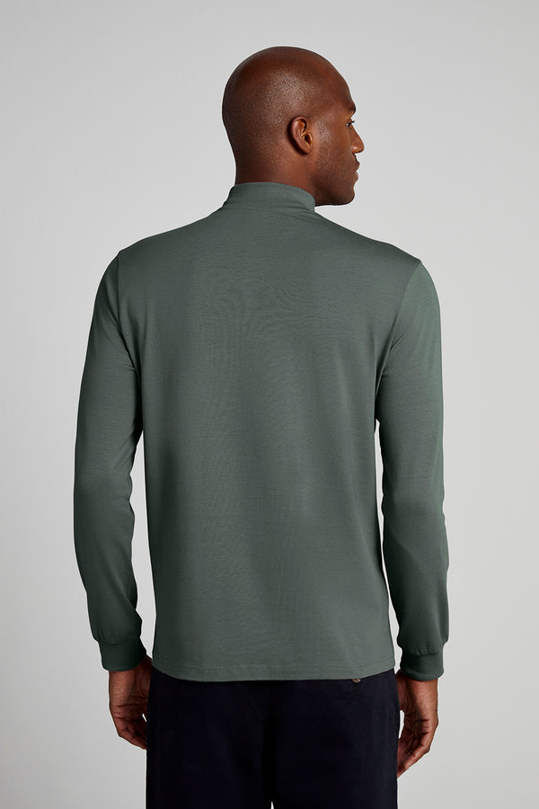 Camiseta Manga Longa Malha Slim Fit - Verde