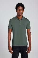 Camisa Polo com Zíper Malha Slim - Verde