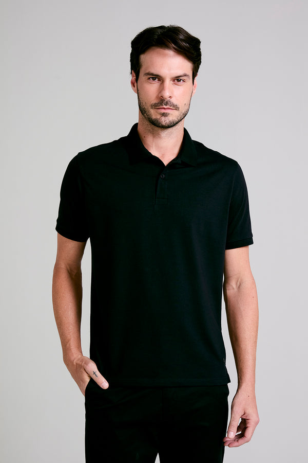 Camisa Polo Malha Comfort - Preto