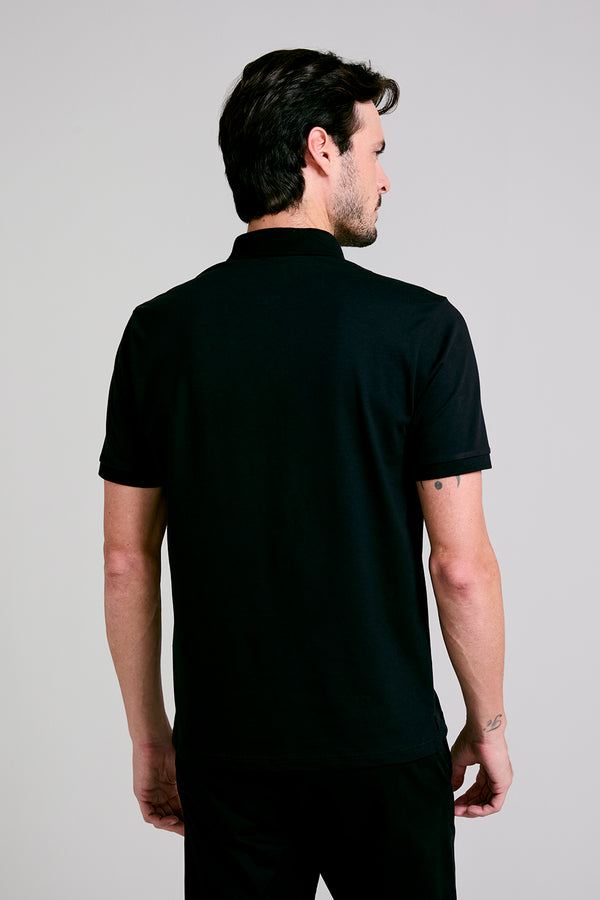 Camisa Polo Malha Comfort - Preto