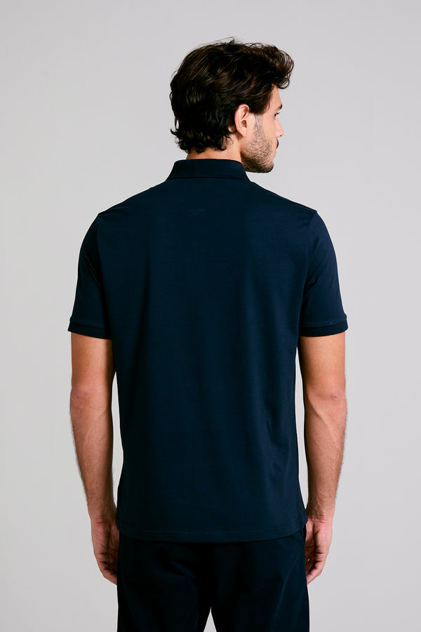 Camisa Polo Básica Supreme Cotton Comfort - Azul Marinho