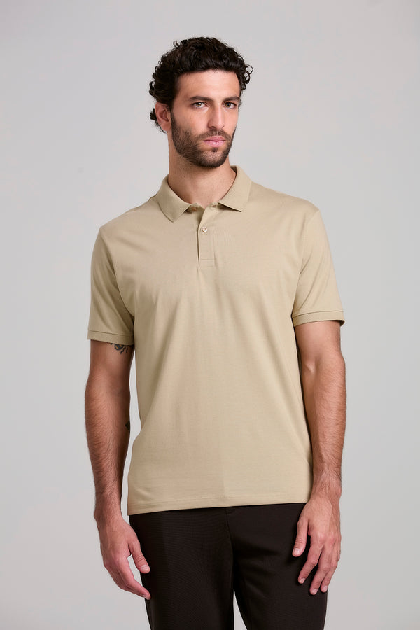 Camisa Polo Básica Supreme Cotton Comfort - Marrom